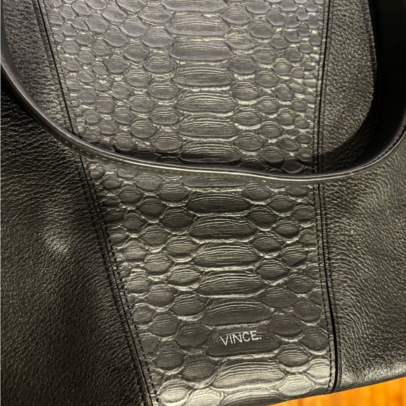 VINCE Modern V Stamped Python Medium Hobo - Picture 3 of 16